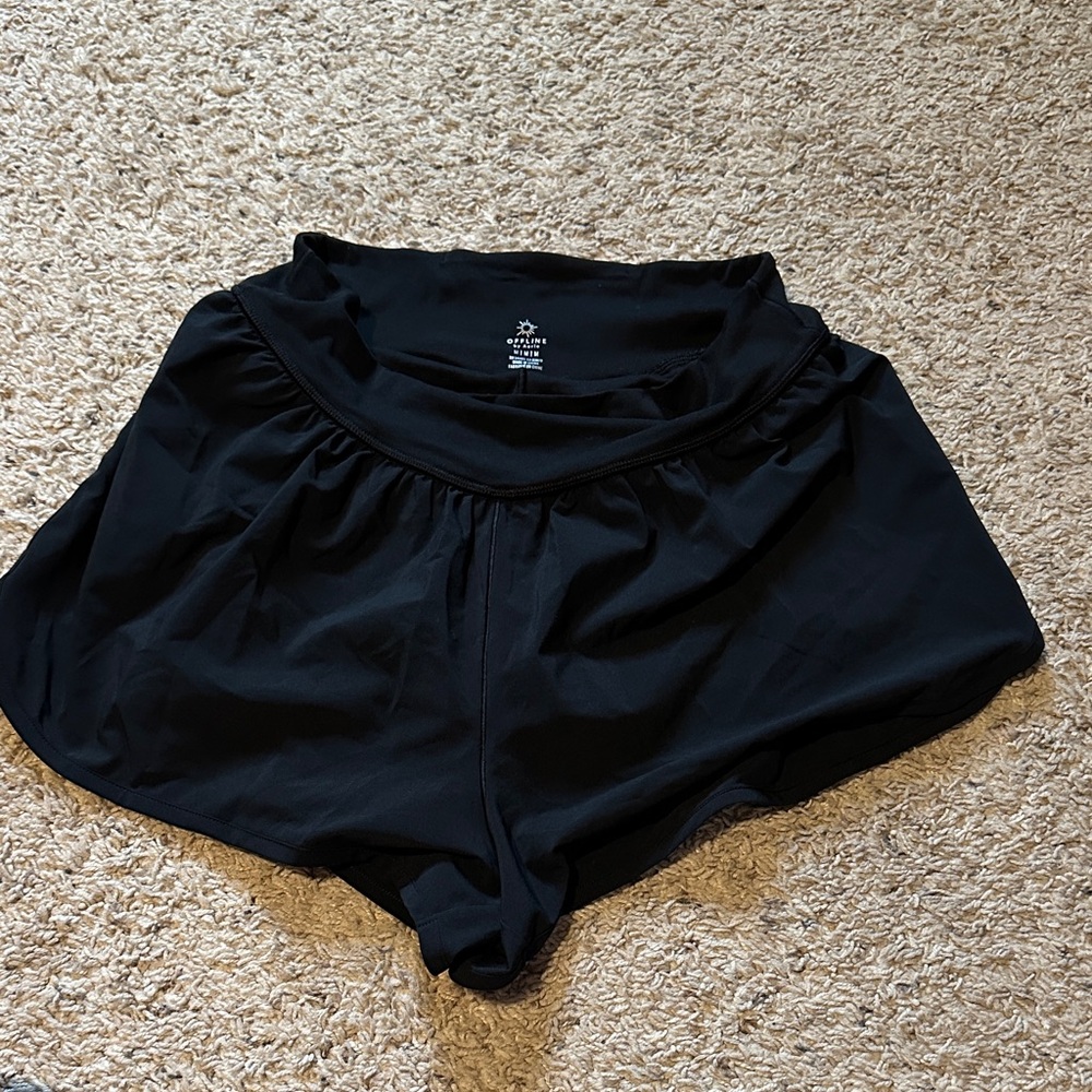Aerie Ofline Black Athletic Shorts